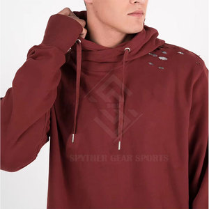 Sudadera con Capucha Casual de Invierno para Hombre, Diseño Desgastado, Forro Polar Sólido, Ecológica y Transpirable, Corte Holgado, Mezcla de Algodón 2026 - Product Image 3