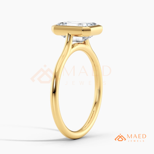 Luxury Emerald Cut Moissanite <b>Ring</b> for <b>Women</b> Gold Tone Bezel <b>Set</b> Engagement Jewelry Elegant Gift USA - Product Image 6