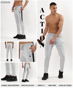 Pantalon de sport slim pour homme, idéal pour la course et la gym, en poly-coton Lycra importé (280 GSM) - Product Image 5