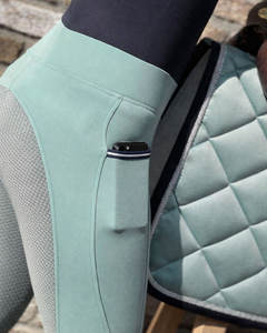 กางเกงขี่ม้าปักโลโก้ตามสั่ง กางเกงขี่ม้าเอวสูง กางเกงเลกกิ้งขี่ม้าแบบเต็มตัว ปักโลโก้ตามสั่งสำหรับผู้หญิง กางเกงขี่ม้าแบบ OEM - Product Image 1