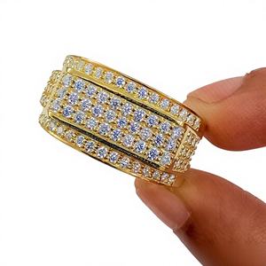 แหวนเพชรมอยส์ซอไนต์ทรงกลมสีขาวของขวัญแหวนหมั้นเงินแท้แบบปรับแต่งได้สวยงามสำหรับเธอ - Product Image 3