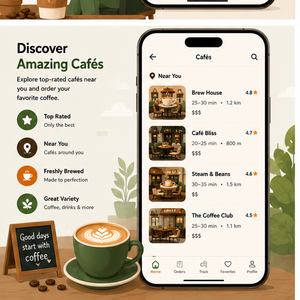 Application mobile de livraison de café intelligente, gestion des commandes de café pour les clients, livraison instantanée, compatible Android, iOS et web - Product Image 3