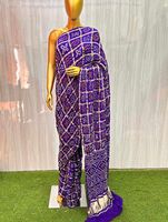 Sari en soie Gaji pure, travail artisanal Bandhani, motif Ghatchola, design moderne pour les occasions de fête, de mariage et de Diwali