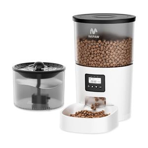 Comedero y Bebedero Automático para Gatos, Dispensador de Comida Seca para Mascotas con Temporizador, Control de Porciones Programable, 1-6 Comidas por Día - Product Image 1