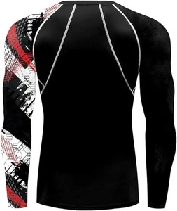<b>Custom</b> Logo Factory Made <b>Compression</b> <b>Shirt</b> Long Sleeve Plain Fitness Rash Guard <b>Custom</b> <b>Design</b> 100% Polyester Rash Guard For Men - Product Image 2