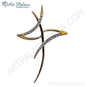 Colgante de plata hecho a mano con zirconia cúbica chapado en oro joyería fina y dijes - Product Image 1