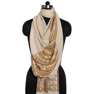 Luxury Fine <b>Wool</b> Sequence Stoles for Women 70x200cms Shawl Soft Lightweight Fashion Scarf 85% Fine <b>Wool</b> 15% Silk - Product Image 2