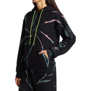 Sudadera con Capucha Tie Dye Personalizada para Mujer, Estampado en Espiral Negro, Sudadera con Bolsillo Canguro, Ropa Urbana, Venta al Por Mayor OEM - Product Image 4