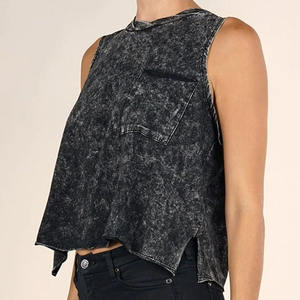 Camiseta sin mangas de algodón 100% para mujer, con doble canalé, sin etiquetas, personalizada - Product Image 2