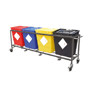 Chariot de ségrégation des déchets biomédicaux à code couleur Mobilier hospitalier assurant une élimination conforme organisée et sûre Efficacité propre - Product Image 1