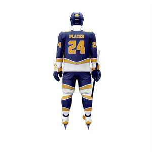 Factory Price Printed Top Stitched Pro Hockey Jersey Custom 100% Polyester Breathable Quick Dry Short Ice Hockey Uniform - Product Image 2