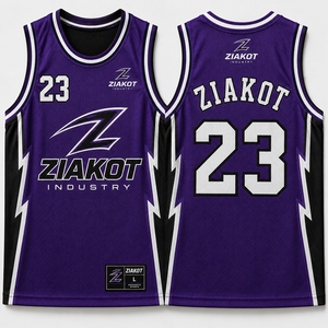Jersey Basket Throwback Kustom Ungu Hitam-Putih Terlaris Industri Grosir Langsung - Product Image 6