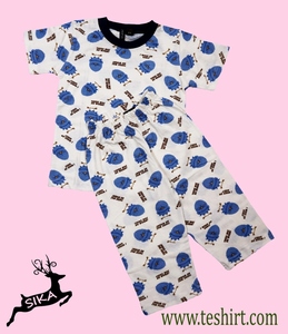 Ensemble de vêtements pour bébé en deux pièces, 100% coton, unisexe, manches courtes, bio-wash, 180g, TEE, shorts, OEM, directement de l'usine de Tirupur, Inde - Product Image 4