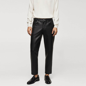 Pantalon en cuir droit pour homme, personnalisé, vente en gros, hiver, écologique, respirant, séchage rapide, léger, tendance - Product Image 1