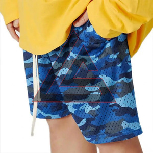 Nouveau design, short de basketball en maille 100% respirant, style streetwear, personnalisable, double ligne, avec cordon de serrage, couleur unie, idéal pour l'été - Product Image 5
