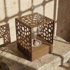 Brûleur à Bakhoor en bois écologique moderne, porte-encens arabe, fonction anti-odeur, élégant, parfum d'ambiance traditionnel pour la maison - Product Image 4
