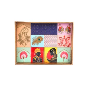 Plateau carré imprimé en MDF avec poignée, prix abordable, pour la maison, l'hôtel et la restauration, idéal pour servir les aliments – Meilleure vente - Product Image 4