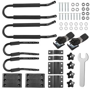 1 Par de Soportes Universales Reforzados Tipo J para Kayak, Capacidad de Carga de 220 LBS, Portaequipajes de Techo para Canoa, 2 Correas de Amarre, Portaequipajes para Techo de Auto - Product Image 5