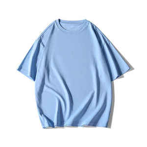 เสื้อยืดเทอร์รี่คุณภาพพรีเมียมทรงโอเวอร์ไซส์สำหรับผู้ชาย แขนสั้น คอกลม ทรงปกติ แบบโอเวอร์ไซส์ สั่งทำได้ - Product Image 1