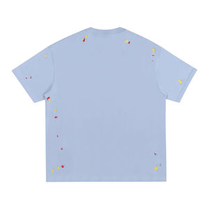 Men's <b>Tie</b>-Dye Short Sleeve T-Shirt O-Neck <b>Knitted</b> Fabric Regular Fit Casual Style Pink White Pattern - Product Image 4