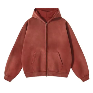 Wholesale hoodie jacket cotton blend zip hoodie casual hoodie Private Label Production - Product Image 3