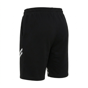 Pantalones Cortos Bermuda de Poliéster para Hombre, Color Negro, con Doble Raya Diagonal Blanca, Cintura Elástica, Secado Rápido, Transpirables, Estampado por Transferencia de Calor - Product Image 5