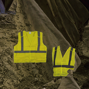 Gilet de sécurité haute visibilité réfléchissant et imperméable avec logo personnalisé, classe 2, en polyester, de la marque SELF INDUSTRIES - Product Image 4