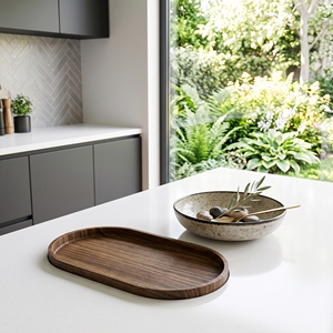 Ensemble d'ustensiles de cuisine en bois de teck massif de qualité alimentaire, assiette ovale, plat en bois artisanal, vaisselle de préparation culinaire artisanale balinaise, service de table - Product Image 4
