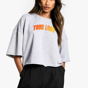 Camiseta Extra Grande Personalizada para Mujer, 160g 180g 200g, Logotipo Personalizado, 100% Seda, Talla Única, Cuello en V - Product Image 4