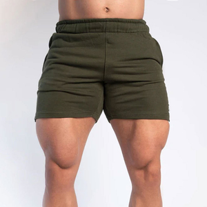 Shorts de sport pour hommes à taille mi-haute, respirants, 100% coton, couleur unie, avec poche en maille et taille élastique, style urbain, vente en gros usine du Pakistan - Product Image 2