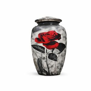 White Floral Engraved Metal <b>Urns</b> for Ashes Elegant Memorial Keepsake Metal <b>Urns</b> for Adult Remembrance - Product Image 3