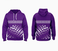 Sweat-shirt à capuche pour homme avec imprimé drapeau à carreaux violet, décontracté, à manches longues