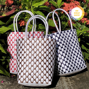 Bolso de mano pequeño de plástico tejido a precio competitivo para pedidos al por mayor - Product Image 3