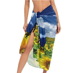 Custom Your Own Design Fashion High Quality Beach <b>Sarong</b> Wholesale Affordable Price Solid Color Made Beach <b>Sarong</b> - Product Image 3