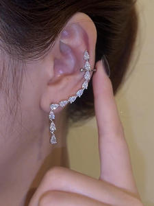 Pendientes de Diamantes de Lujo en Forma de Pera, Cultivados en Laboratorio, Certificados por IGI, Color D E F, Claridad VVS VS, Oro, Oro Rosa, Oro Blanco, Plata para Mujer - Product Image 4