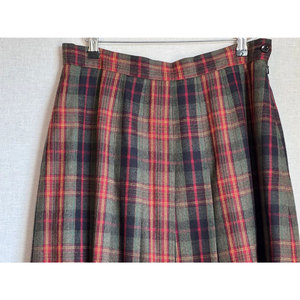 Jupe écossaise plissée pour femme, style classique, motif tartan Wallace rouge et vert, style vintage, 100% laine - Product Image 2
