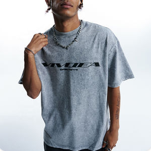 T-shirt vintage surdimensionné tissé 180 GSM pour homme, 100 % coton, couleur unie, style urbain, fabricant de vêtements OEM sous marque privée - Product Image 2