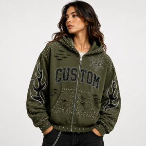 Prix d'usine – Sweat à capuche polaire pour femme avec broderie 3D et tie-dye, couleur et taille personnalisables pour vêtements de sport - Product Image 1