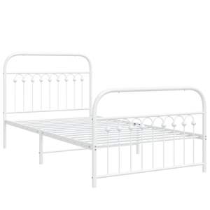 โครงเตียงเหล็กสีขาวทันสมัยแบบเตียงคู่ รูปทรงสี่เหลี่ยมผืนผ้า เตียงโลหะทันสมัย - Product Image 2