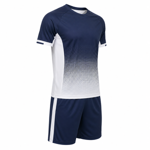 Conjunto de Camiseta y Pantalones Cortos de Pickleball para Hombre, Color Azul Marino y Blanco con Degradado Estampado por Sublimación, Transpirable, de Secado Rápido, Cintura Elástica, Ajuste Atlético - Product Image 4