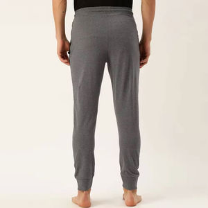 Pantalon de survêtement gris pour homme avec taille élastique, empiècements latéraux noirs, cordon de serrage, pantalon décontracté en maille, idéal pour l'automne - Product Image 3