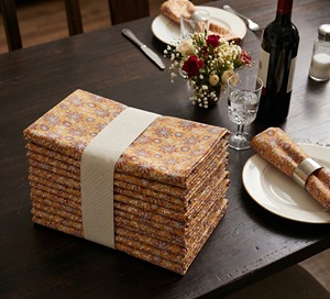 Printed Cotton Napkins <b>Square</b> Bohemian Style Handmade <b>Table</b> Decoration 6pcs Machine Washable Home Use - Product Image 5