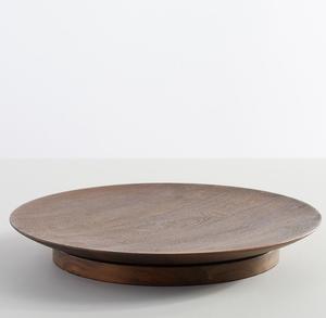 Bandeja Giratoria Redonda de Madera y Metal con Base de Rodillo para Mesa de Comedor, Cocina y Entretenimiento en el Hogar - Product Image 3