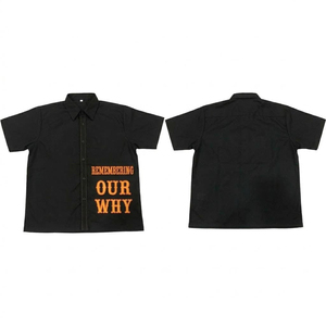 Chemise à manches courtes jaune avec logo personnalisé, chemise en coton imprimée pour hommes, streetwear décontracté, vente en gros - Product Image 6