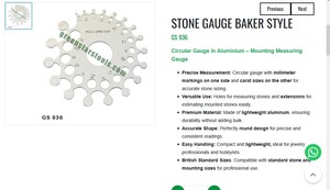 Jauge de pierres de style Baker, outil de mesure circulaire en aluminium, jauge de taille de pierres pour bijoux, outil de bijoutier pour carats et millimètres |   Numéro d'article GS-936 - Product Image 3