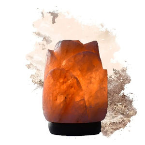 Lámpara de Sal del Himalaya con Cesta de Madera Tallada a Mano, Cristal de Roca Natural que Emite un Brillo Relajante que Favorece el Bienestar y Mejora el Estado de Ánimo - Product Image 1
