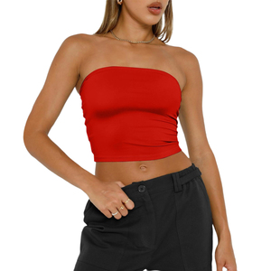 Vente en gros de débardeurs tube pour femmes, personnalisables (logo et couleur), style simple et décontracté, pour les vacances d'été et les tenues de resort - Product Image 3