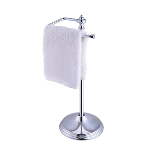 Porte-serviettes en métal doré antique avec poteau cylindrique et base ronde pour la maison, les hôtels, les salles de bain, supports et étagères de rangement - Product Image 5