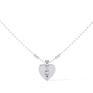 Classic 14K <b>Solid</b> <b>Gold</b> Heart and Round Cut Set Lab Diamond Solitaire <b>Pendant</b> Necklace for Women Party Gift - Product Image 3