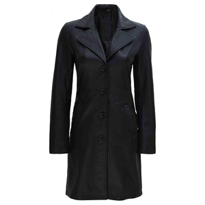 Elegant Women Long Winter Coat Warm Leather Breathable Casual Knitted Trench Outerwear - Product Image 3